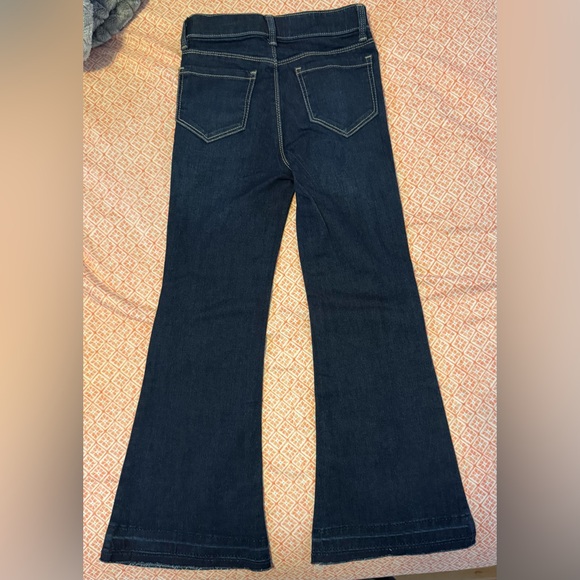 Wonder Nation Girls Dark Blue Distressed Flare Jeans - Picture 2 of 6